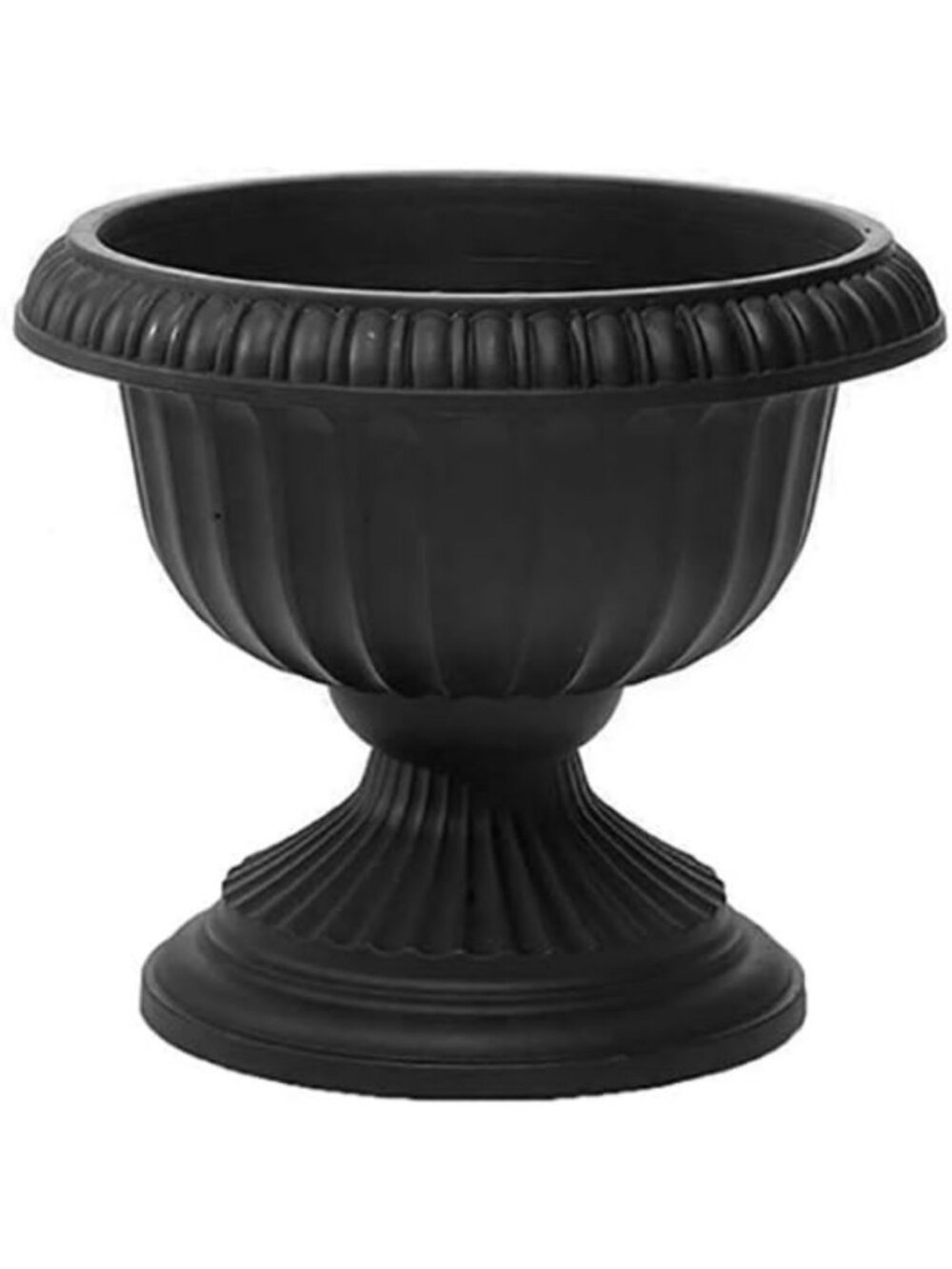 Stylish 12-Inch Black Grecian Urn Planter for Indoor/Outdoor Decor
